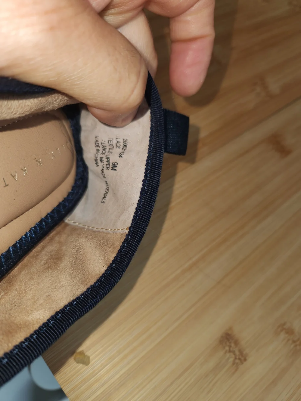 Kelly & Katie Navy and Light Blue Patterned Espadrille Flats - Size 9